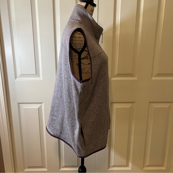 Worn Once! Eddie Bauer Fleece Zip Vest Heather Lavender Size XL - Picture 5 of 15